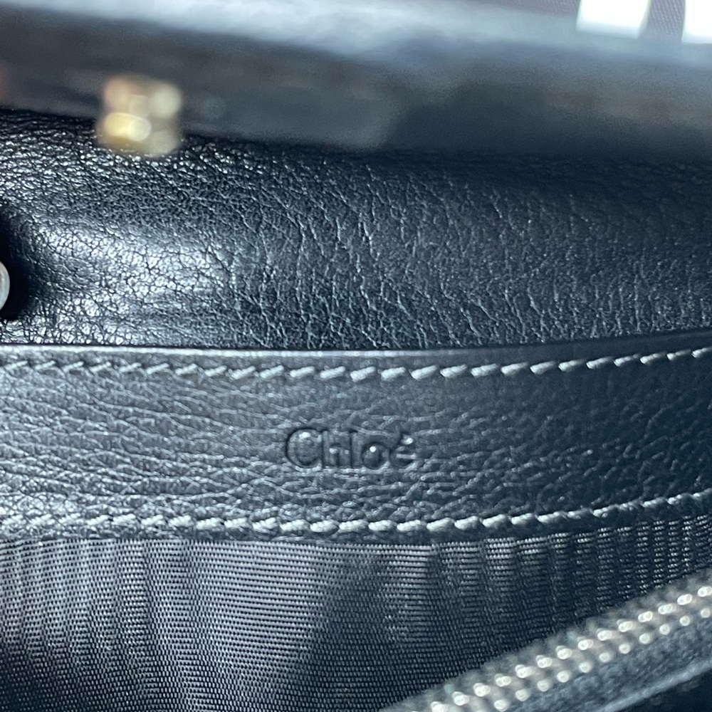 Chloe Paddington Long Black Leather Wallet with Gold Studs - Picture 7 of 12